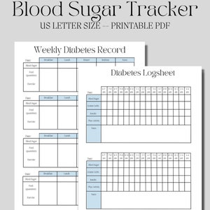 Blood Sugar Tracker, Weekly Diabetes Tracker, Carbohydrate Guide ...