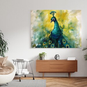Peacock Blue Wall Art, Avian Print, Exotic Birds, Beautiful Wall Art, Printable Art, Botanical Prints, Animal Wall Decor, Peacock Print