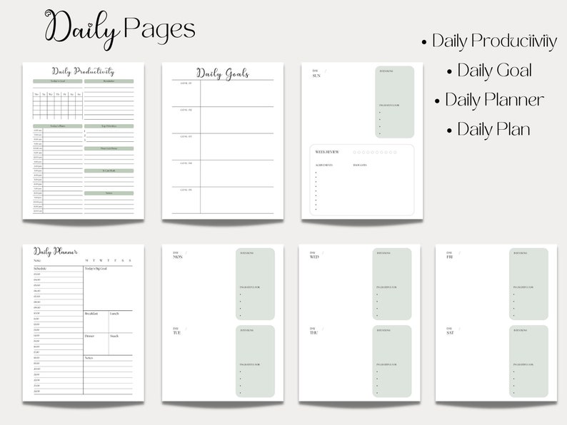 2024 Personal Printable Planner, Personal Planner Bundle, Daily, Weekly