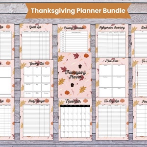 Thanksgiving and Christmas Planner Bundle, Holiday Planners, Holiday Organizer, Holiday Recipe Planner, Gift Planner, Card Tracker