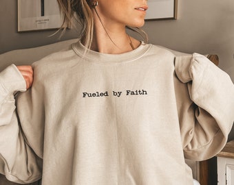 Embroidered Christian Sweatshirt, Christian Apparel, Faith Based Sweater, Christian Embroidered Sweater, Faith Gifts, Religious Crewneck