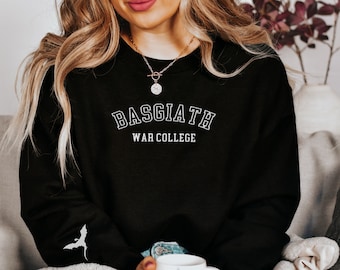 Embroidered Basgiath War College Sweatshirt, Fourth Wing, Dragon Rider, Violet Sorrengail, Xaden Riorson, Fantasy, Bookish, BookTok Sweater