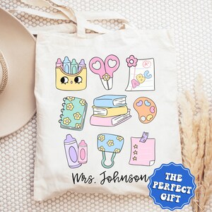 Personalized Teacher Tote Bag, Personalized Teacher Appreciation Gifts, Custom Teacher Bag, End Of Year Teacher Gift, Back To School Gift