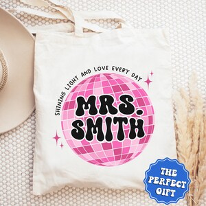 Personalized Teacher Tote Bag, Personalized Teacher Appreciation Gifts, Custom Teacher Bag, End Of Year Teacher Gift, Back To School Gift