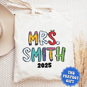 Personalized Teacher Tote Bag, Personalized Teacher Appreciation Gifts, Custom Teacher Bag, End Of Year Teacher Gift, Back To School Gift