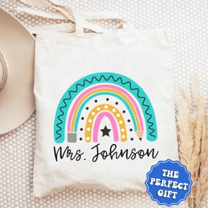 Personalized Teacher Tote Bag, Personalized Teacher Appreciation Gifts, Custom Teacher Bag, End Of Year Teacher Gift, Back To School Gift
