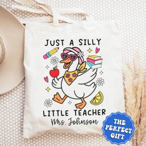 Personalized Teacher Tote Bag, Personalized Teacher Appreciation Gifts, Custom Teacher Bag, End Of Year Teacher Gift, Back To School Gift