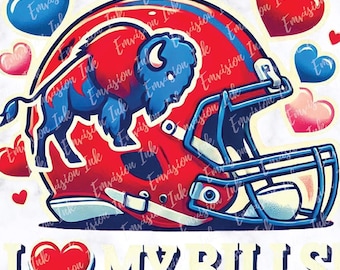 Buffalo Valentine's Day PNG | Bills Valentine's Day | Bills Sublimation | Buffalo Football PNG | Football Sublimation | AI Digital Download