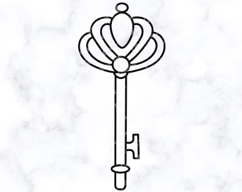 Crown Key SVG | Key SVG | Crown Key DXF | Crown Key Cut File | Crown Key Clip Art | Key Cut File | Key Vector | Digital Download