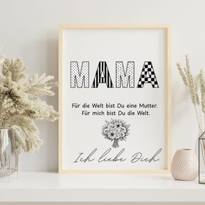 Geschenk Muttertag/Geschenk Mama/Geschenk Oma/Mama Wanddeko/Poster Mama/Poster Muttertag/Beste Mama/Sofort Download PDF A4/2er Set