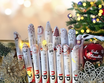 Adventskalender 24 Duplo Banderolen/Duplo Kinder Adventskalender mit 24 Motiven/Vorlage Duplo Banderolen/Diy Adventskalender/Minimalist