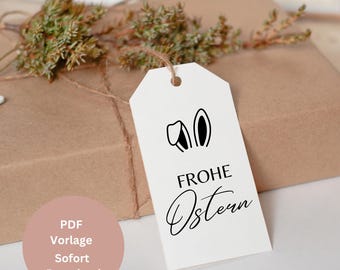 Anhänger Ostern, Geschenkanhänger, PDF zum Selber Ausdrucken, Geschenkidee, Geschenk für Freunde, verpacken, Digitaler Download,Frohe Ostern