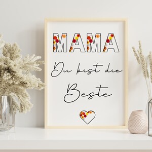 Geschenk Muttertag/Geschenk Mama/Geschenk Oma/Mama, Du bist die beste/Poster Mama/Poster Muttertag/Beste Mama/Sofort PDF downloaden A4/2er-set