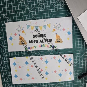 Geldgeschenk Druckvorlage "Scheiß aufs Alter" PDF/ Sofort-Download/Last-Minute-Geschenk/Geldgeschenk Mitbringsel selber basteln image 3