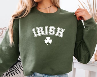 Sudadera irlandesa, suéter del Día de Irlanda, top del Día de San Patricio, cuello redondo Shenanigans, suéter del Día de San Patricio, suéter de fiesta irlandesa, top de trébol