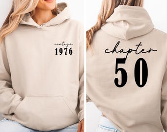 Birthday Chapter 50 Hoodie, Vintage 1976, 40th Birthday Pullover, Womens Birthday, Mens Birthday Gift, 1986 Birthday