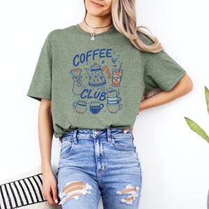 Coffee Club T-Shirt, Coffee Lover Shirt, Iced Coffee Tee, Coffee Graphic Shirt, Barista Shirt zdjęcie 4