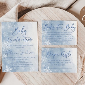 Baby Its Cold Outside Baby Shower Invitation Bundle Winter Christmas Invitation Template INSTANT download