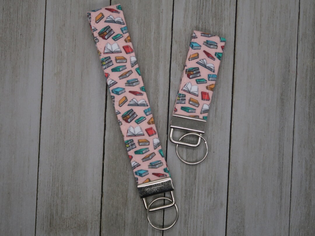 Book Key Fob, Book Lover Keychain, Handmade Key Fob, Wristlet Keychain