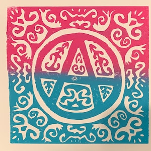 PRINT! Magenta and turquoise Anarchy A! Anarchy print! Punk print!