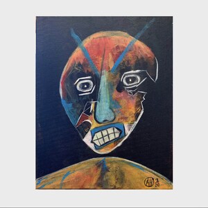 It’s a face! Acrylic painting on stretched canvas 11x14 “
