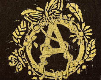 Anarchie vlinderpatch! Met de hand gedrukte naai punk patch!
