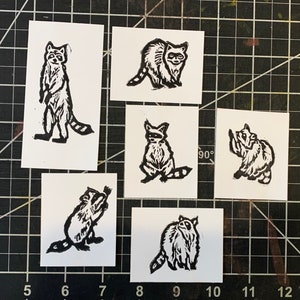 PRINT! Raccoon print! Trash panda print ! Linocut print! Multiple designs available!