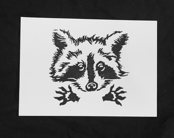 PRINT! Raccoon print! Trash panda print ! Linocut print!