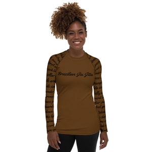 Women&#39;s Thinking About Jiu Jitsu Rash Guard Brown