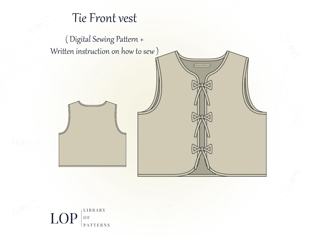 Loose Interpretation Tie Front Knit Vest main image 1