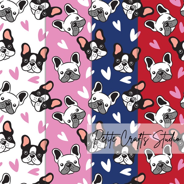 French Bulldog Seamless Pattern For Commercial Use French Bulldog Pattern Digital Paper Cute Dog Pattern Instant Download