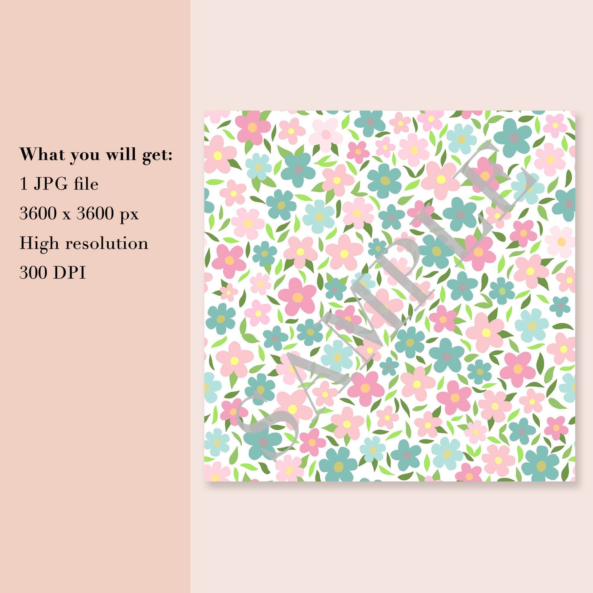 Pastel Ditsy Floral Seamless Pattern – Cute Spring Digital Paper, Soft ...
