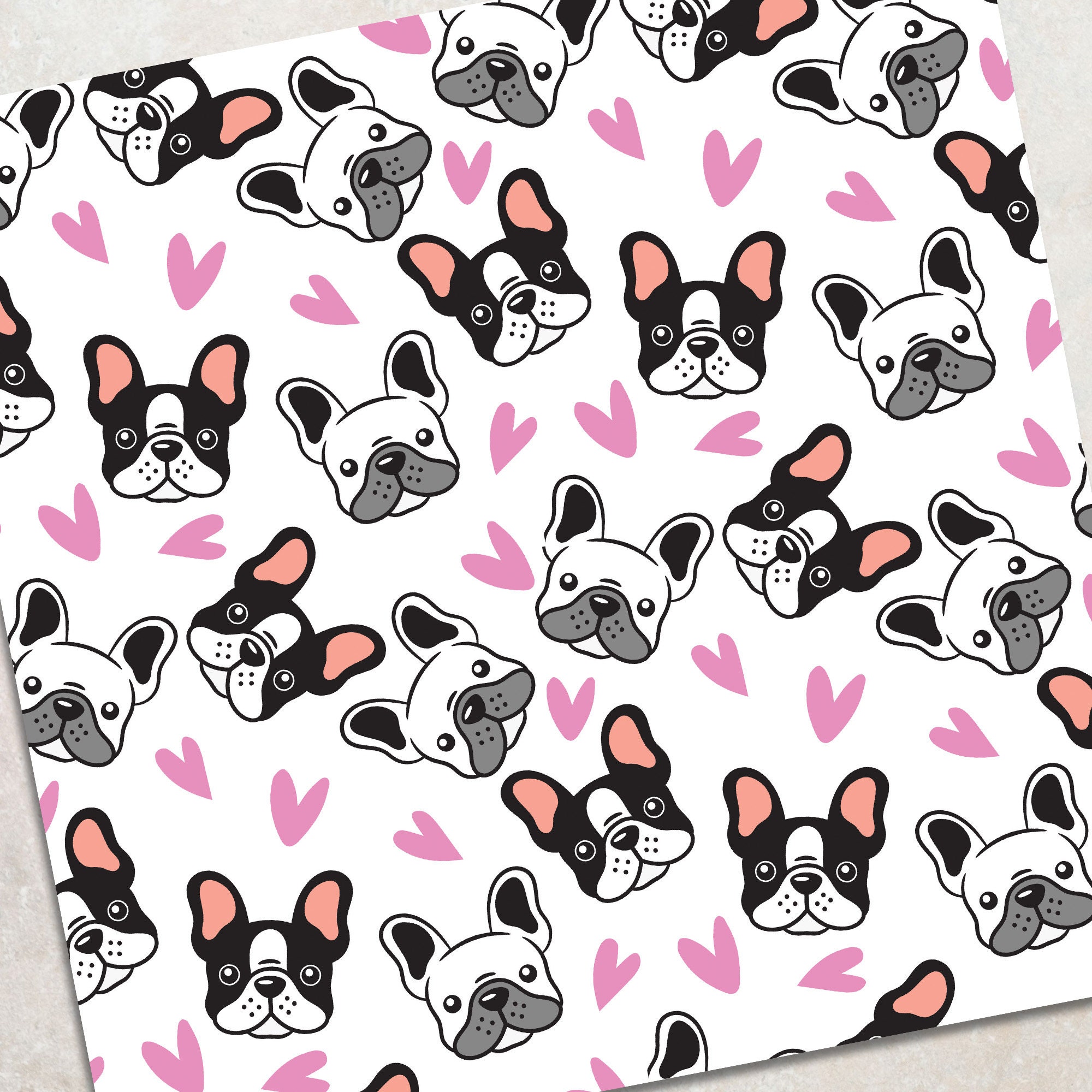French Bulldog Seamless Pattern for Commercial Use French Bulldog ...