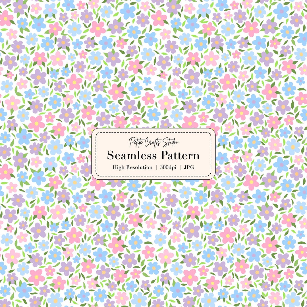 Spring Ditsy Floral Seamless Pattern – Cute Flower Digital Paper ...