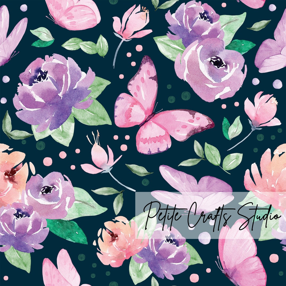 Watercolor Floral Seamless Pattern Watercolor Butterfly Seamless File ...