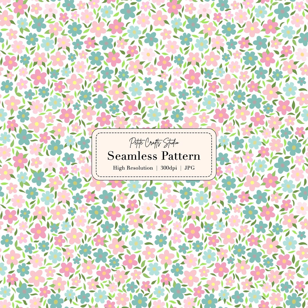 Pastel Ditsy Floral Seamless Pattern – Cute Spring Digital Paper, Soft ...