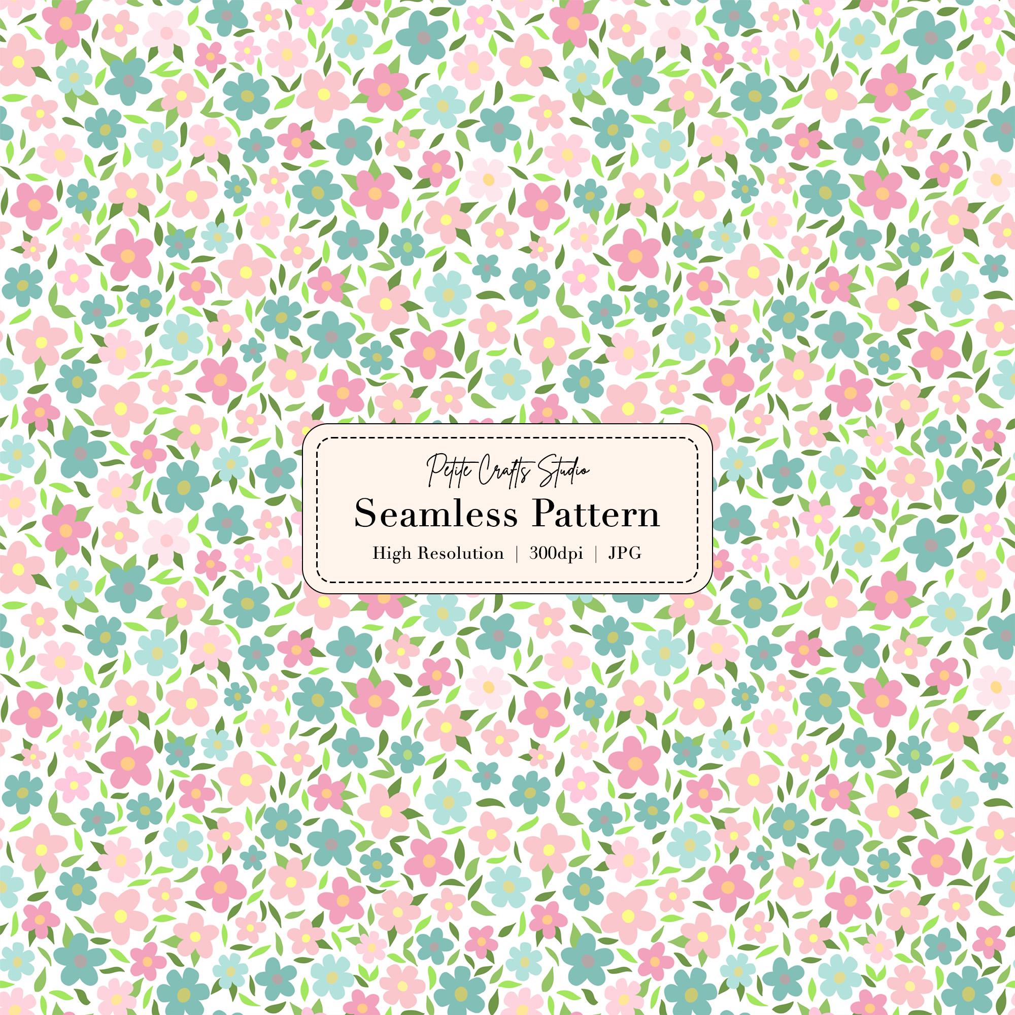 Pastel Ditsy Floral Seamless Pattern – Cute Spring Digital Paper, Soft ...