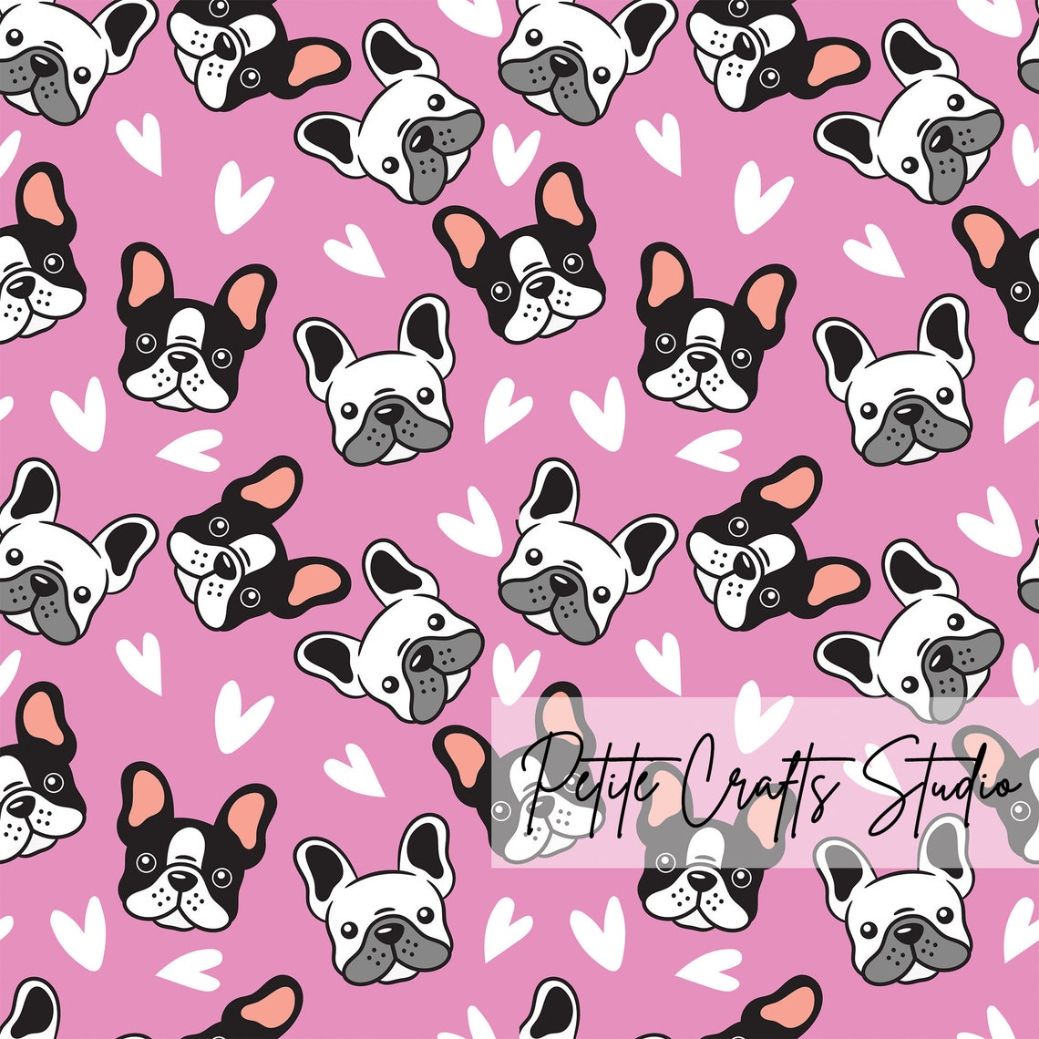 French Bulldog Seamless Pattern for Commercial Use French Bulldog ...