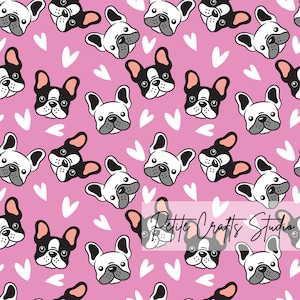 Französische Bulldogge nahtlose Muster für kommerzielle Nutzung Französische Bulldogge Muster digitales Papier niedlicher Hund Muster sofortiger Download