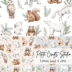 Winter-Musterdesign für kleine geschäftliche Nutzung Wildtier Musterdesign-Digitale wiederholte Muster-Sofort-Download-Kinder-Muster