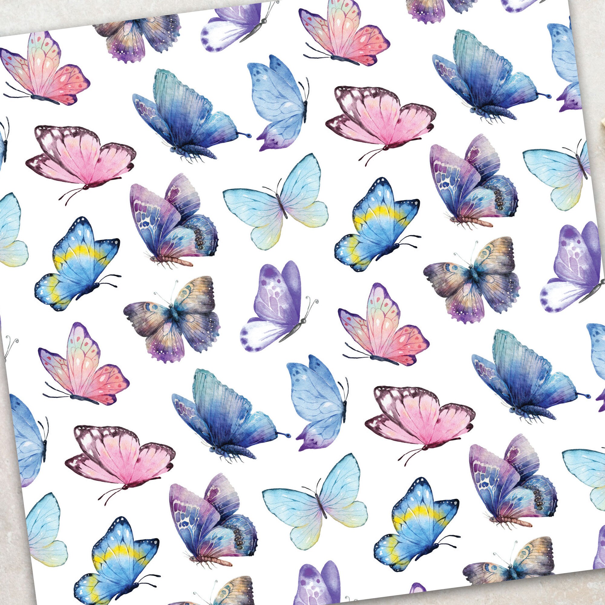 Watercolor Butterfly Seamless Pattern Spring Colorful Butterfly ...