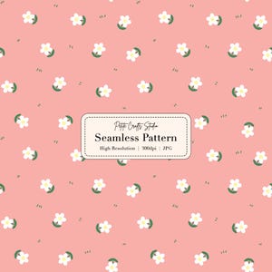 Cute Pink Daisy Seamless Pattern – Pastel Floral Digital Paper, Soft Flower Background, Spring Fabric & Scrapbooking Design