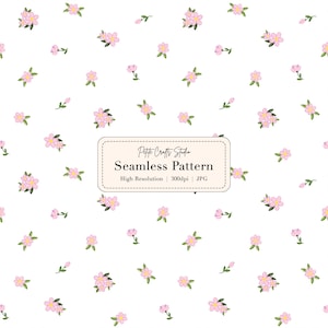 Mini padrão floral rosa sem emendas – Papel digital com pequenas flores, estampa floral, fundo de scrapbooking cottagecore, design repetitivo