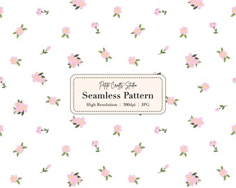 Mini padrão floral rosa sem emendas – Papel digital com pequenas flores, estampa floral, fundo de scrapbooking cottagecore, design repetitivo
