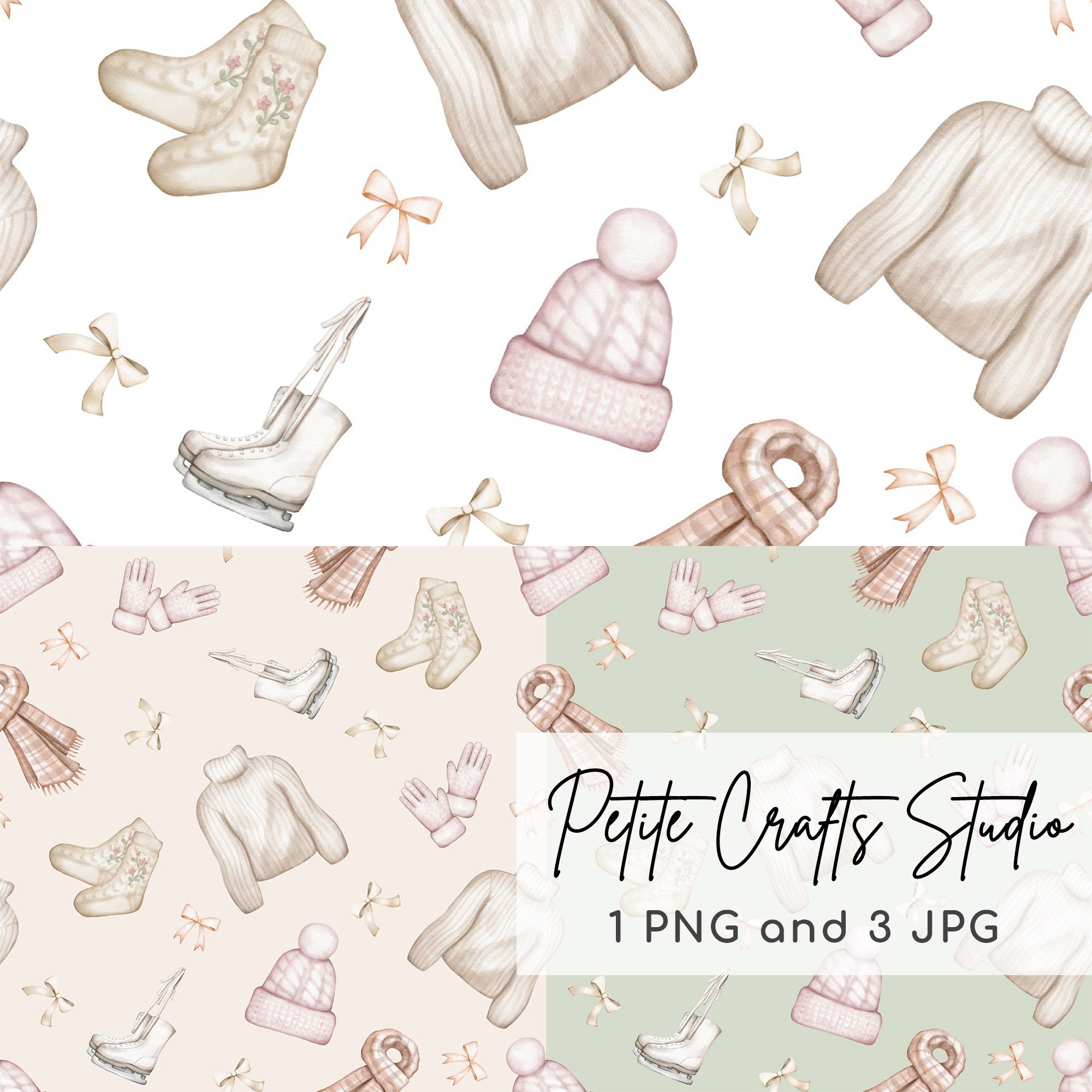 Winter Seamless Pattern for Small Business Use Winter Garment Seamless ...