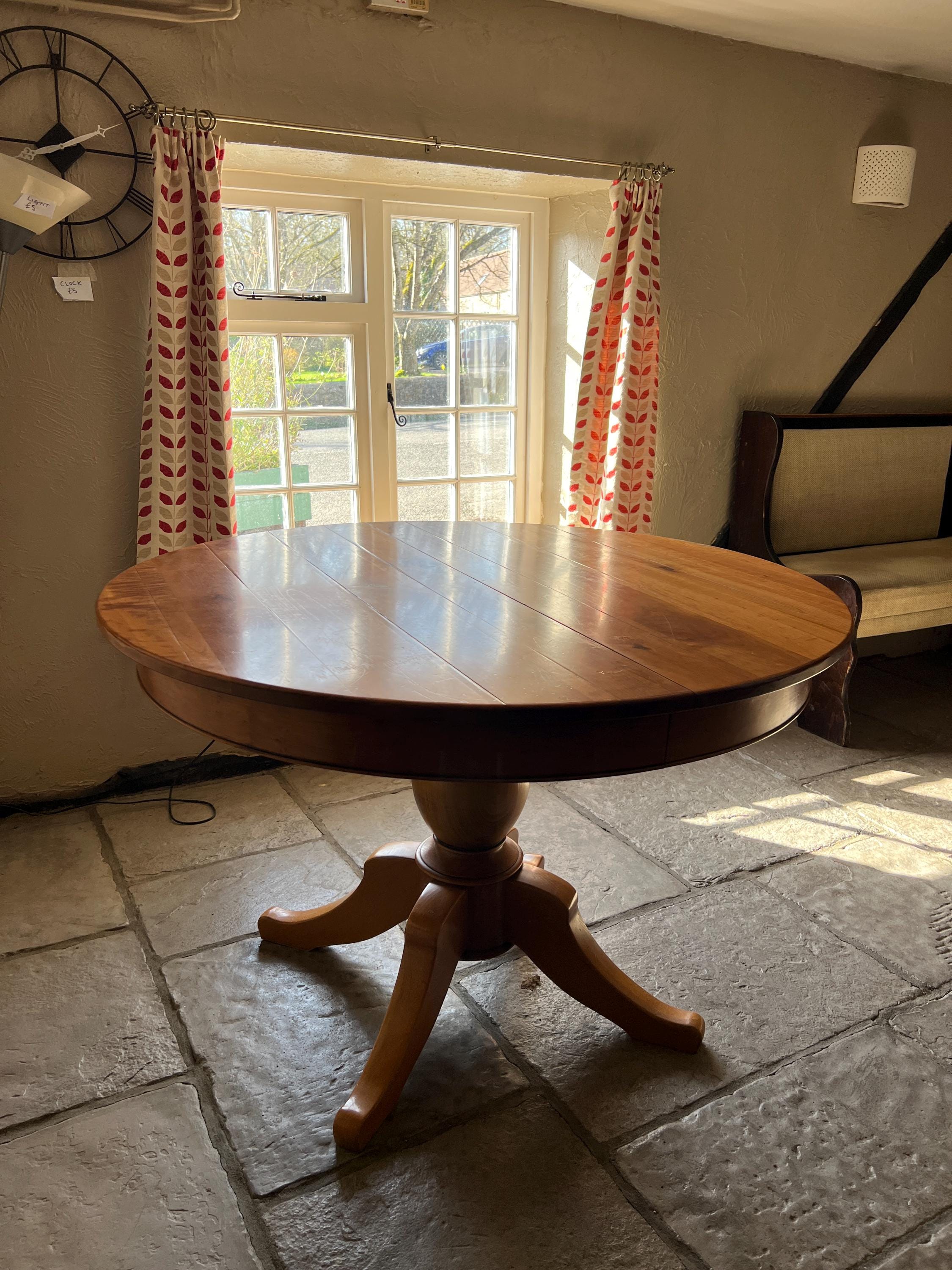 Solid Wood Round Polished Dining Table - Etsy UK