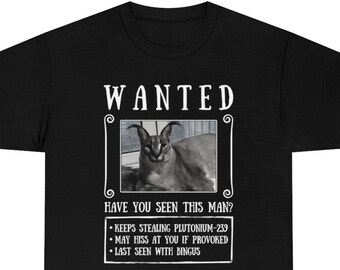 Big Floppa Wanted Poster Sticker Funny Caracal Cat Meme Floppa