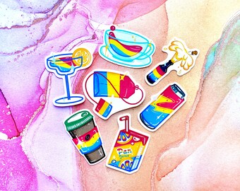 Pansexual Pride Drinks Stickers - HQ