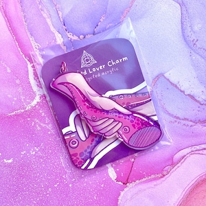 Tentacle Lover Glossy Acrylic Charm With Metallic Pink Jump Ring HQ