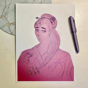 Croquis d'oni gracieux / Impression maison / Art manga anime